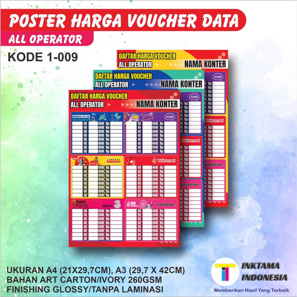 

Poster Konter Harga Voucher Data Semua Operator