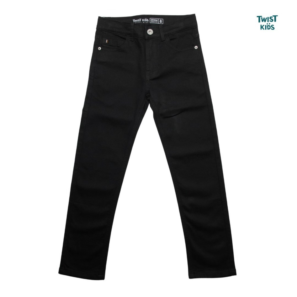 Twist Kids - Celana Panjang Soft Jeans Denim Melar Stretch Warna Hitam Noos Series Anak Laki-Laki