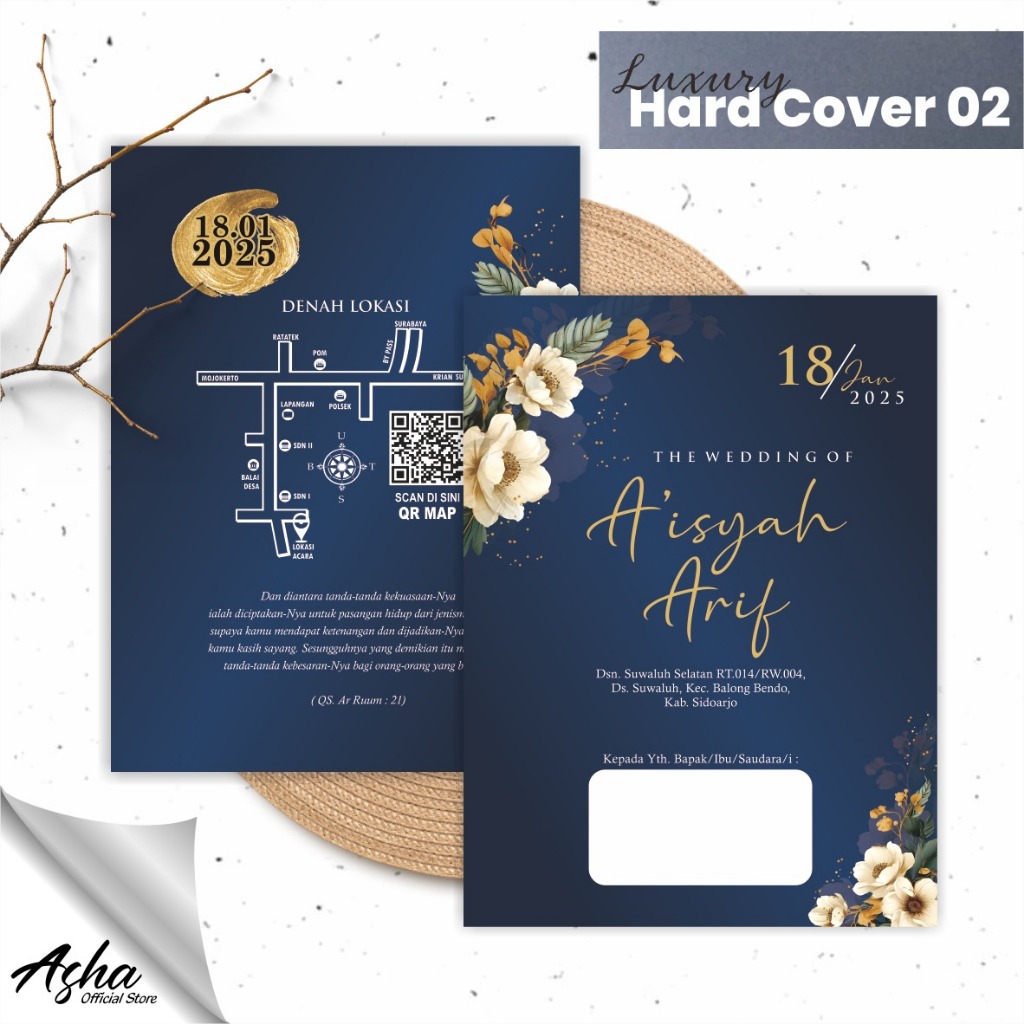 UNDANGAN PERNIKAHAN HARD COVER FREE FOTO - CETAK UNDANGAN HARDCOVER NIKAH CUSTOM TEBAL