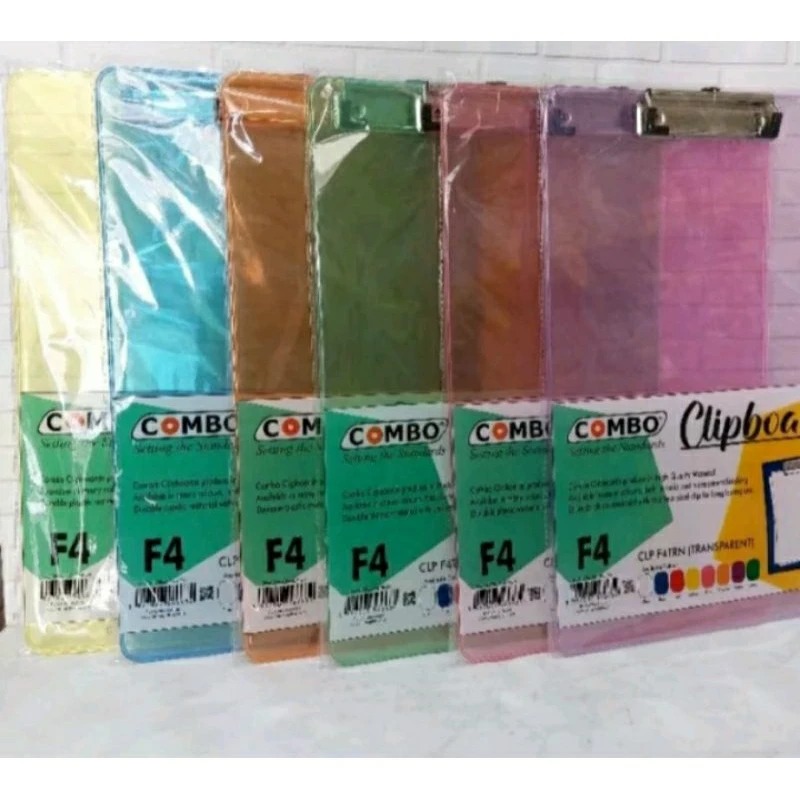 

Papan Ujian Combo F4/Clip Board Plastik Transparan Combo