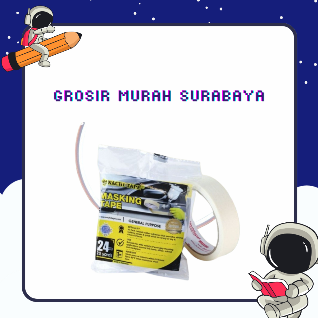 

Masking Tape Nachitape 24mm 20 yard Selotip Kertas Nachi Adhesive