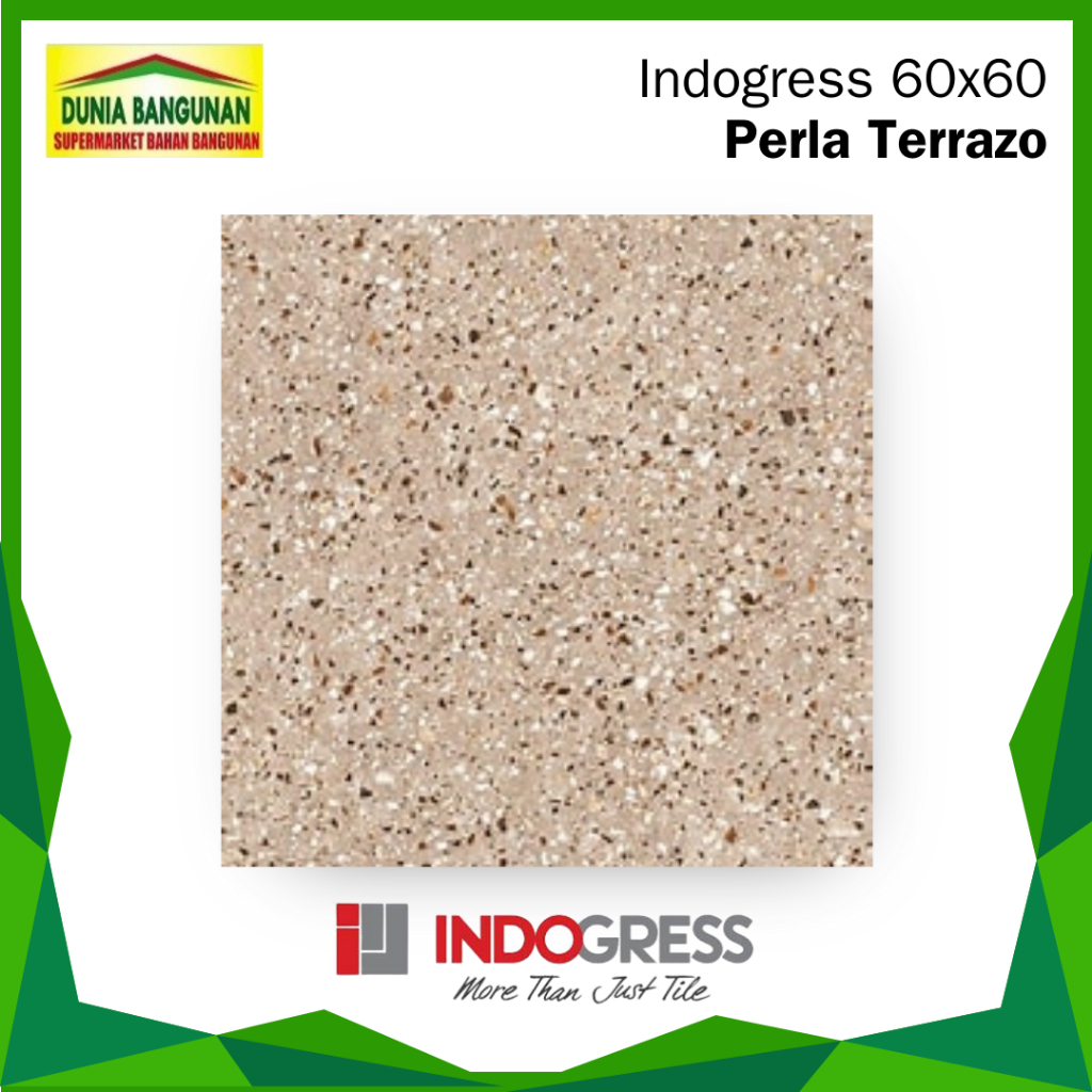 Granit Indogress 60x60 Perla Terrazo Granit Matt Kasar / Granit Lantai / Granit Lantai Kamar Mandi /