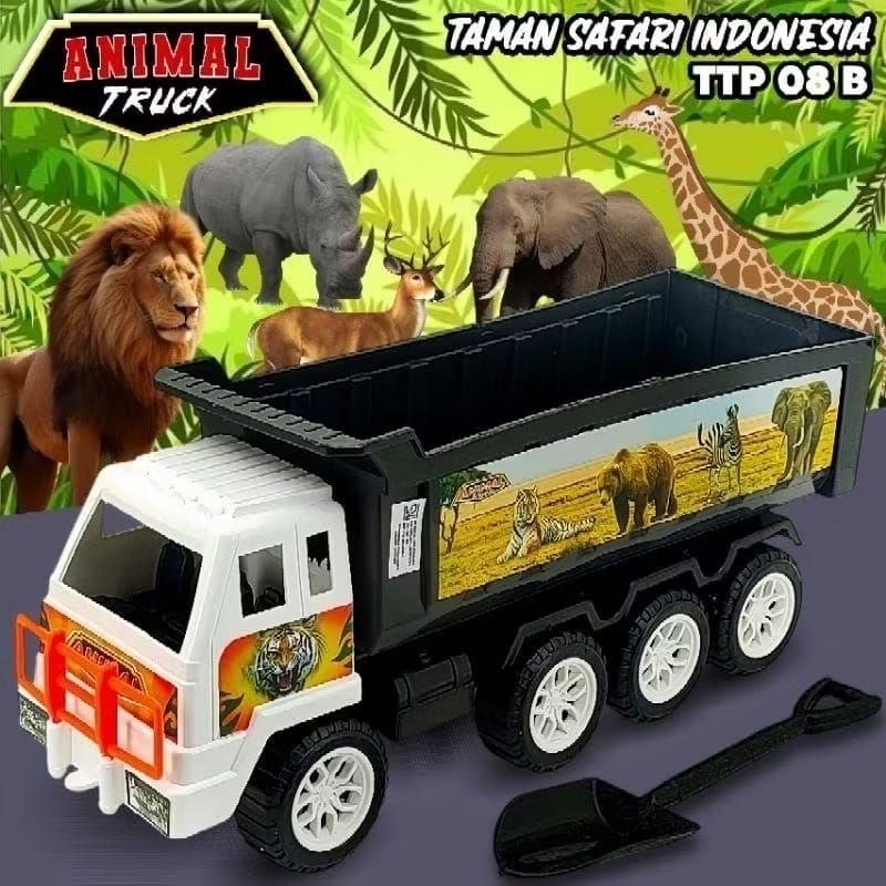 RAMEO 599 mainan anak truk dump bak pasir hewan taman safari TTP 08B