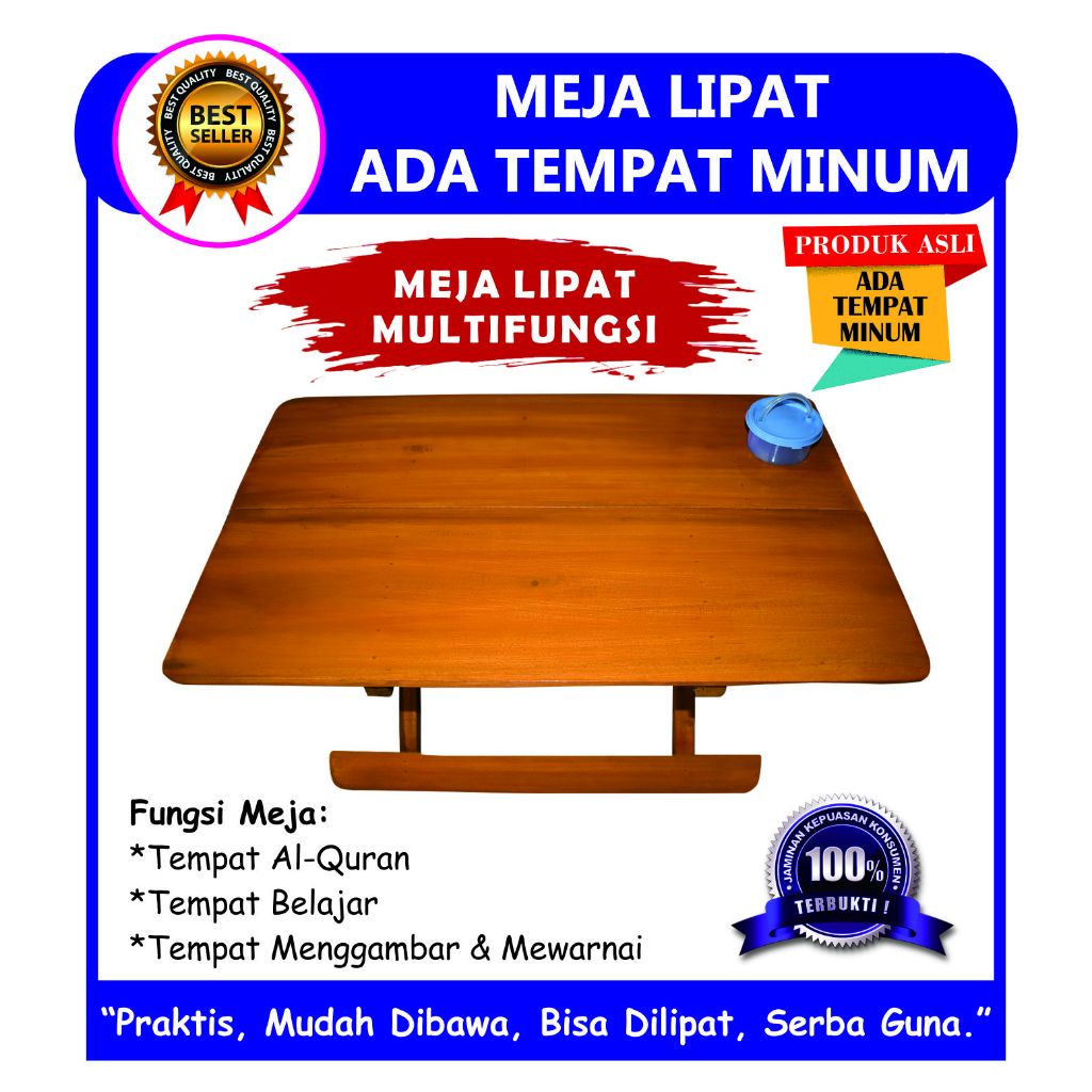 MEJA LIPAT MULTIFUNGSI / MEJA ALQURAN / MEJA GAMBAR / MEJA BELAJAR LIPAT KAYU / MEJA SERBAGUNA