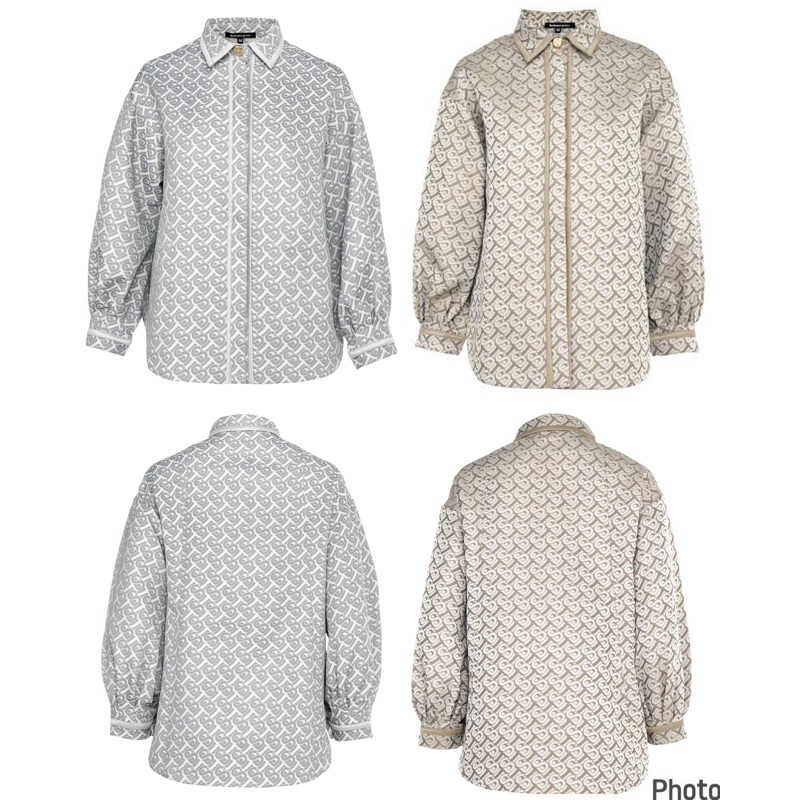 Buttonscarves Bimu Jacquard Puff Shirt Buttonscarves Monogram Bimu