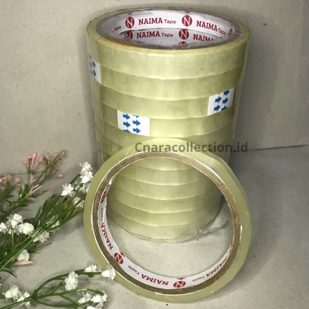

[ 1 BUAH ] Lakban Bening Transparan merek Naima 1/2 inch - 50 yard Murah Eceran
