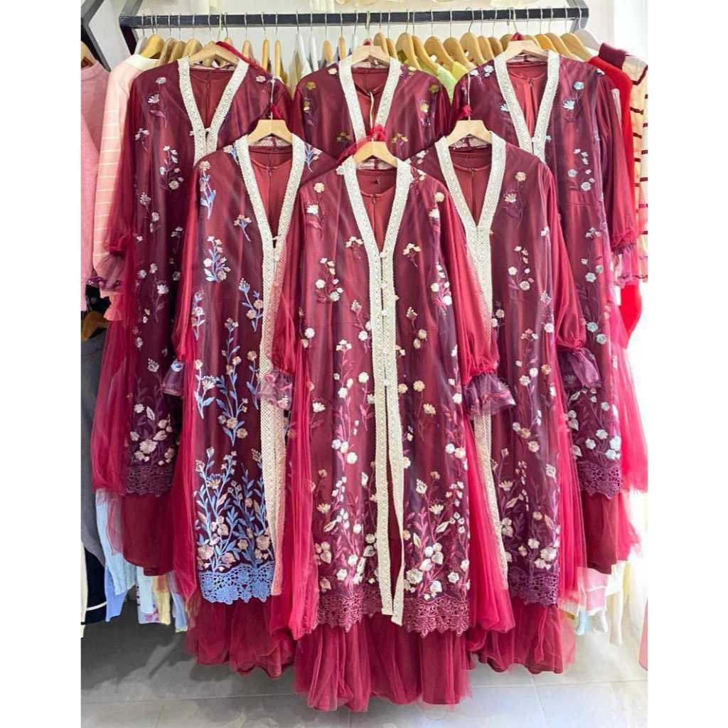 Dress burgundy tile brukat // tile brukat dress burgundy