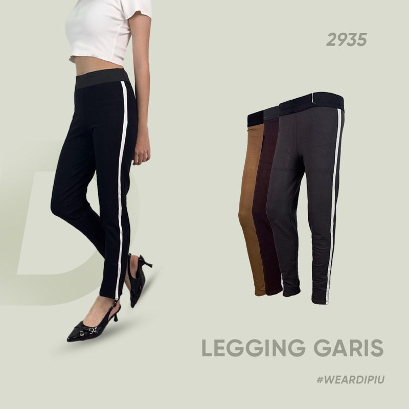 CELANA LEGGING WANITA GARIS SPANDEK ALLSIZE LEGGING 2935