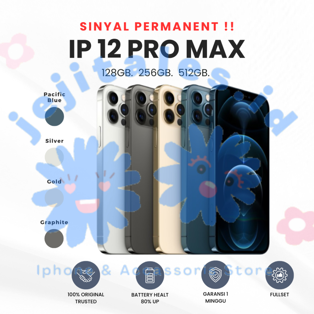 IP 12 Pro Max BC 128GB 256GB 512GB Second Terdaftar