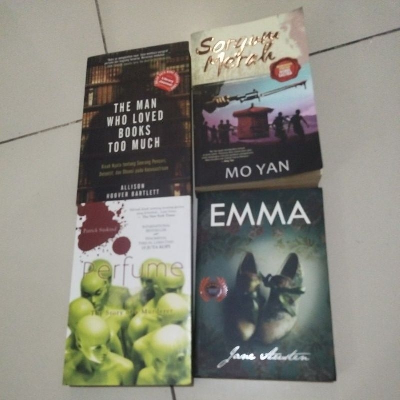 Sorgum Merah Mo Yan, Perfume the story of a murderer, Emma, Man who loved books preloved original ba
