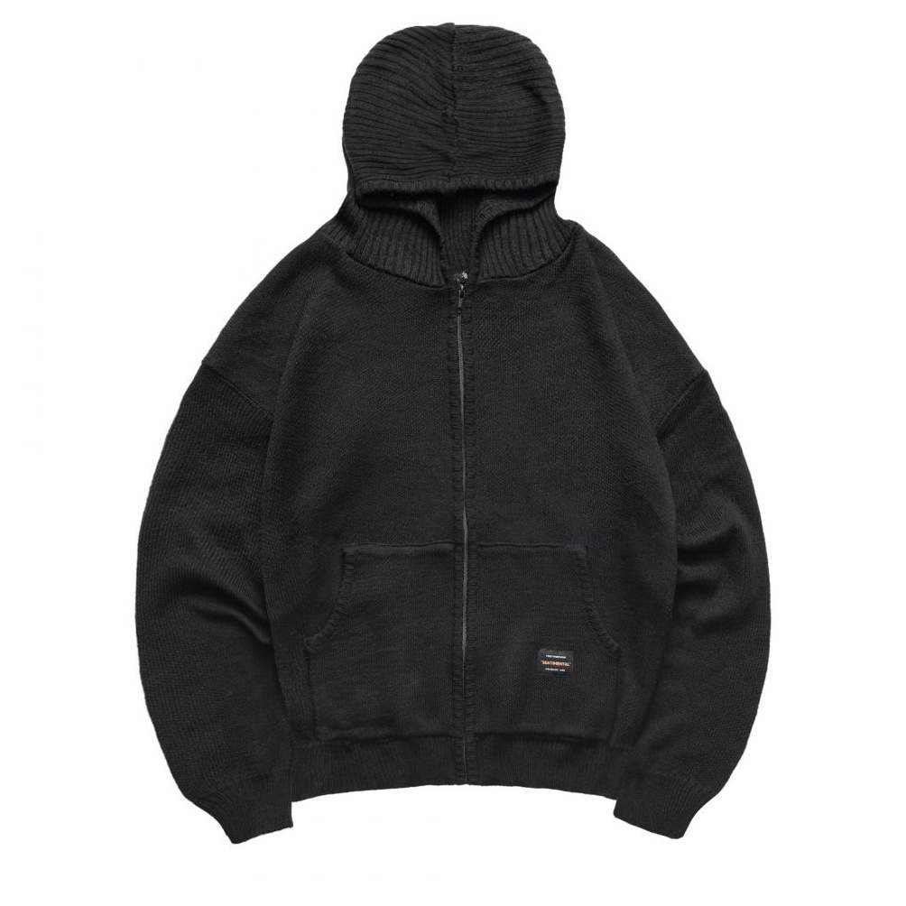 KODE W65F SSST Contour Knitted ZipUp Hoodie Hitam
