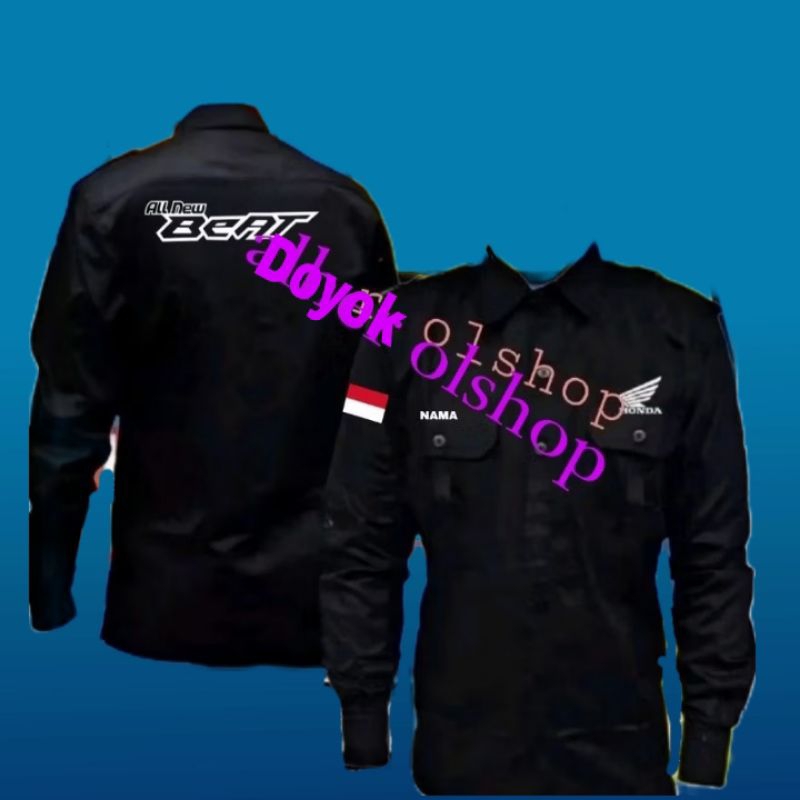 lengan panjang kemeja Honda Beat seragam Honda Beat PDH Honda Beat kemeja kerja Honda Beat seragam k