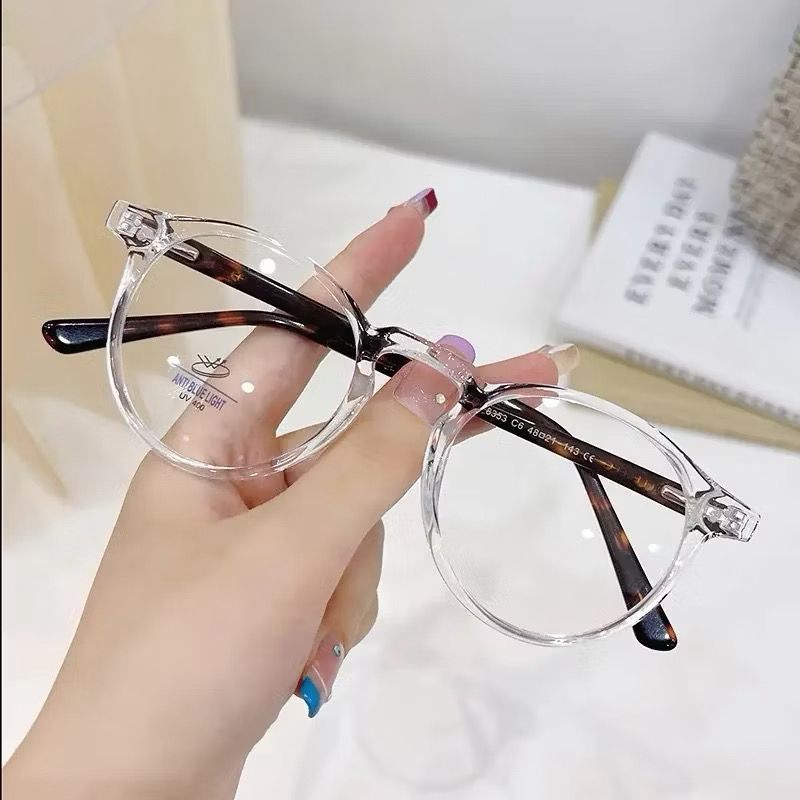 Kacamata Termurah Model Frame 8358 Bulat UNISEX  Kacamata Oval Tebal Photocromic Bluecromic Antiradi