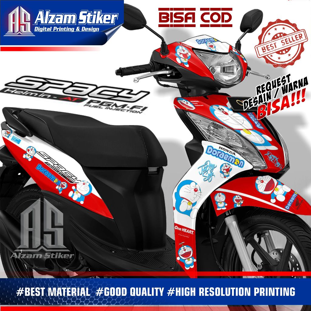 BISA COD / Decal Spacy Full Body / Striping Spacy Fullbody / Stiker Dekal Honda Spacy Variasi Desain