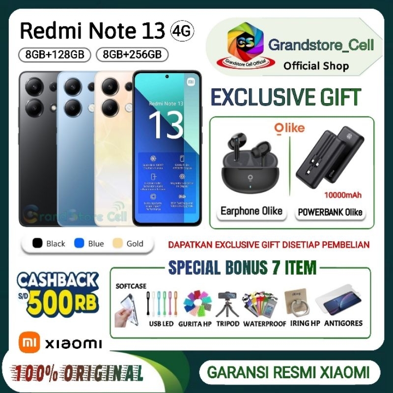 XIAOMI REDMI NOTE 13 4G RAM 8/128GB | XIAOM I REDMI NOTE13 4G RAM 8/256GB GARANSI RESMI XIAOMI