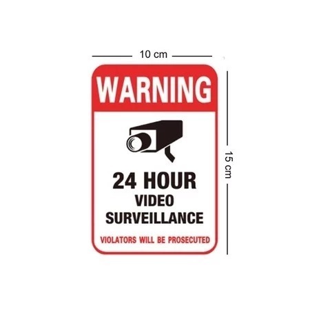 

Wall Sticker Home CCTV Security Camera Video Warning Sign Decal Stiker Dekorasi Dinding Peringatan