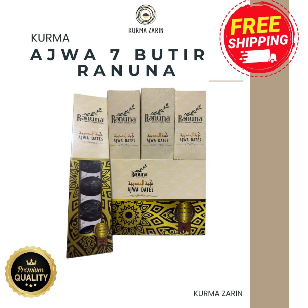 

Kurma Ajwa Nabi 7 Butir Ranuna Premium Termurah