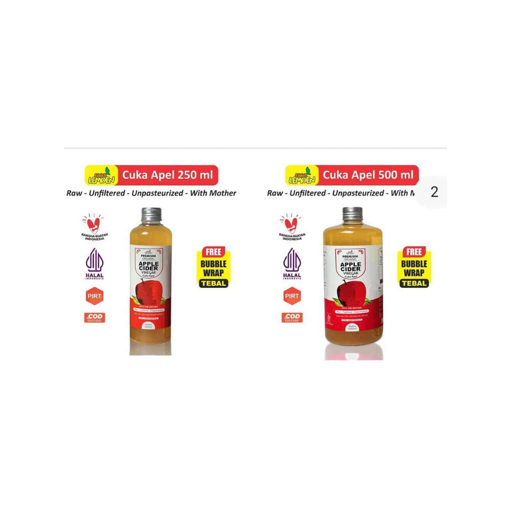 

Cuka Apel Apple Cider Vinegar With Mother 500 ml/250 ml asli original untuk obat | diminum | masakan