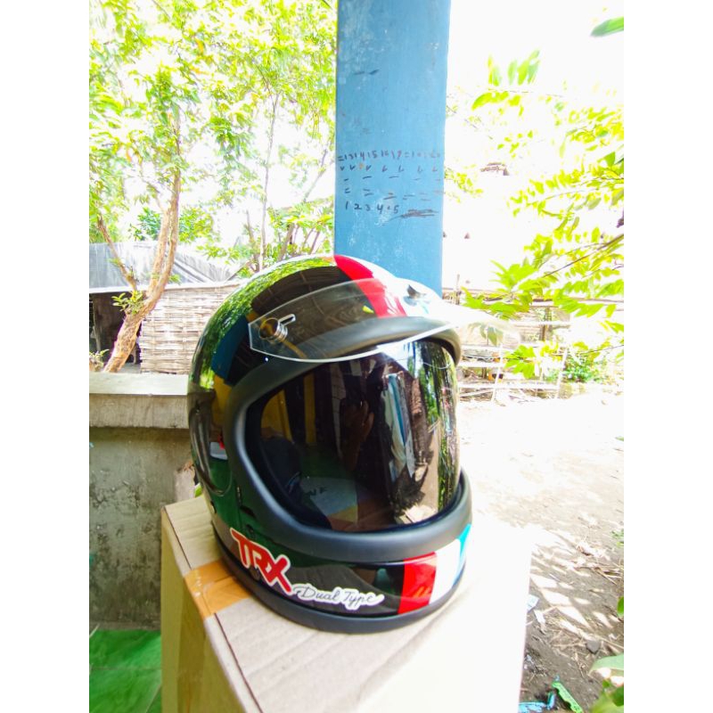 trxGNR Helm TRX Strip garis ori gading Full Face