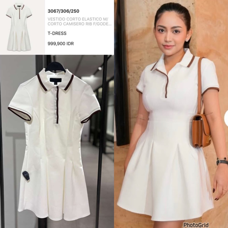 midi dress gaun polo dress golf basic original store zara dipakai rachelvenya |jastip_titipoutfitsby