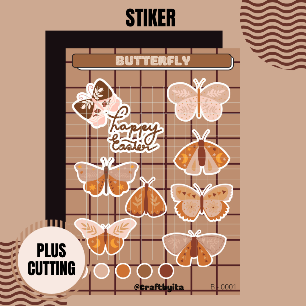

Stiker Sheet A6 Vinyl Chromo BUTTERFLY COFFEE SKY MURAH | Deco Planner | Kisscut | Diecut | Stiker Laptop | Stiker Tumbler | Stiker Jurnal STATIONERY