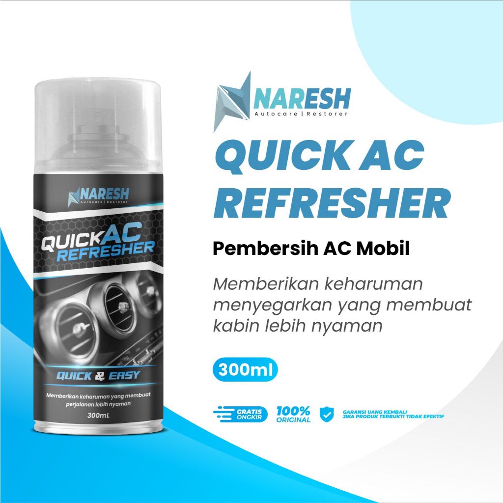Naresh - AC CLEANER Pembersih AC Mobil - AC Refresher - Pembersih Evaporator AC - Odor Eliminator - 