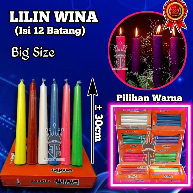 (Isi 12 pcs)Lilin Wina besar,Lilin Natal,Lilin Christmas,Lilin malam Kudus,Lilin Besar