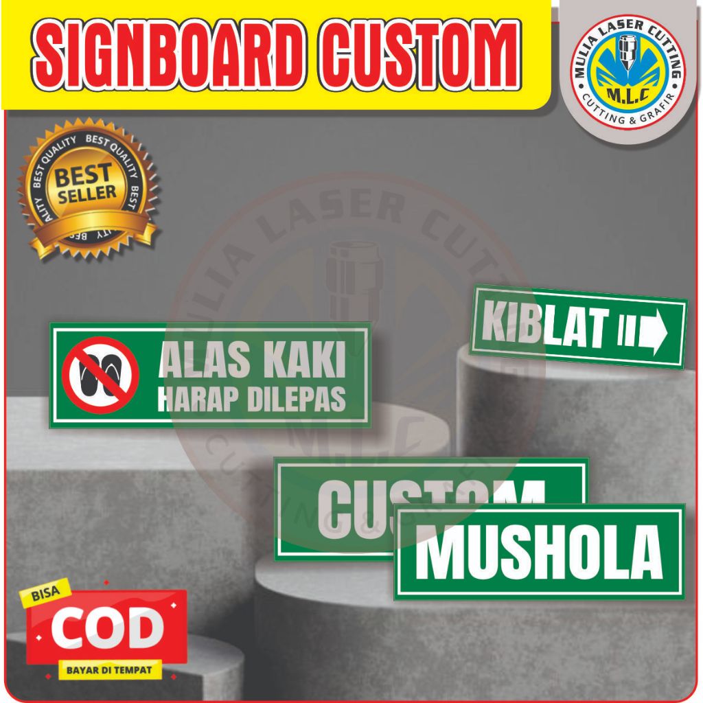 

SIGNBOARD AKRILIK MUSHOLA l ARAH KIBLAT l ALAS KAKI HARAP DIBUKA l SIGNBOARD CUSTOM