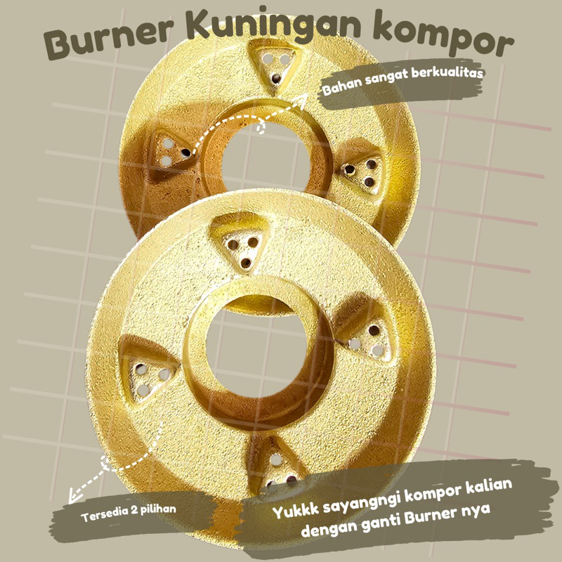 BURNER KOMPOR GAS RINNAI / KUNINGAN KOMPOR TEBAL / KUNINGAN KOMPOR RINNAI