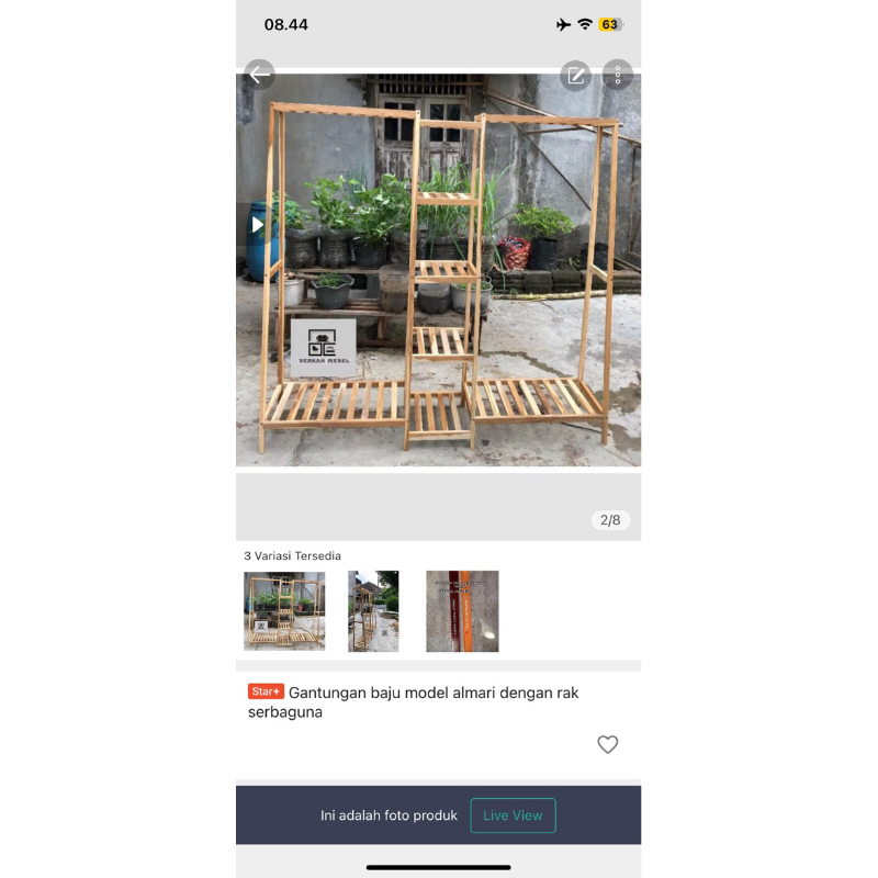 custom almari gantungan baju