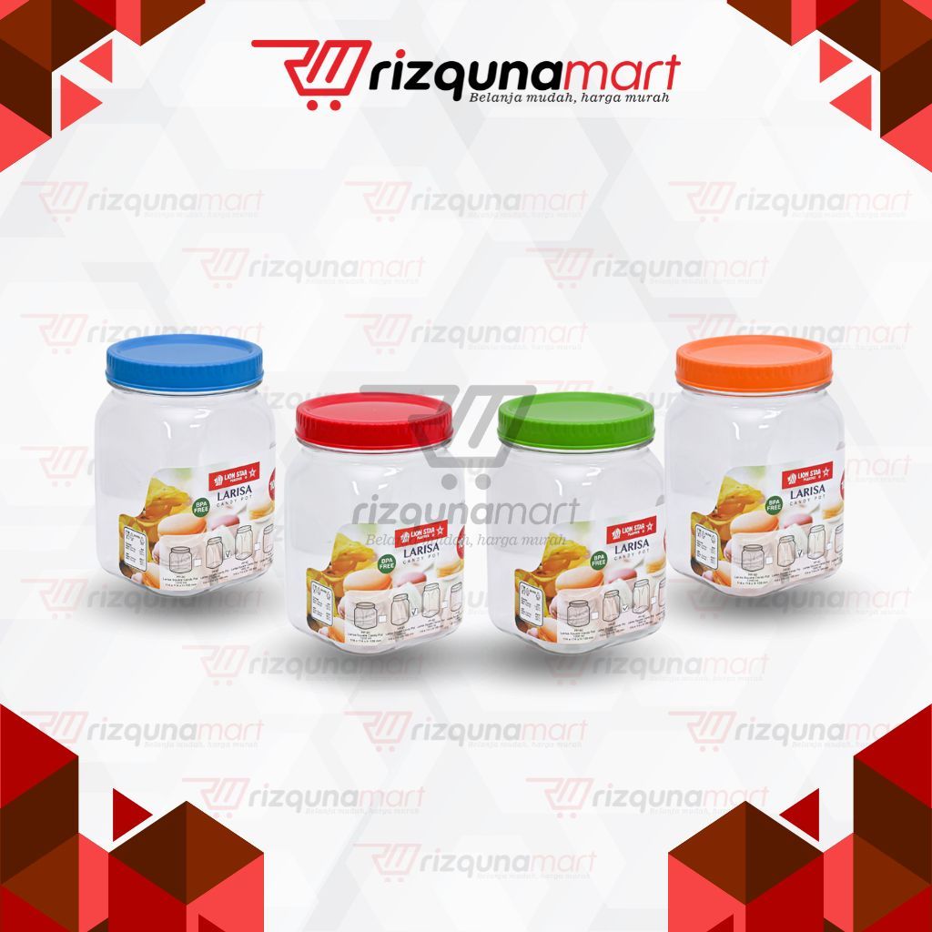 Lion Star Toples Plastik Kotak / PP-81 Larisa Round Candy Pot 1500 ml / Toples larisa 1500 ml LION S