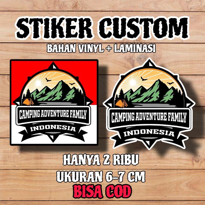 

STIKER CAMPING ADVENTURE & FAMILY - CAF INDONESIA BAHAN VINYL + LAMINASI