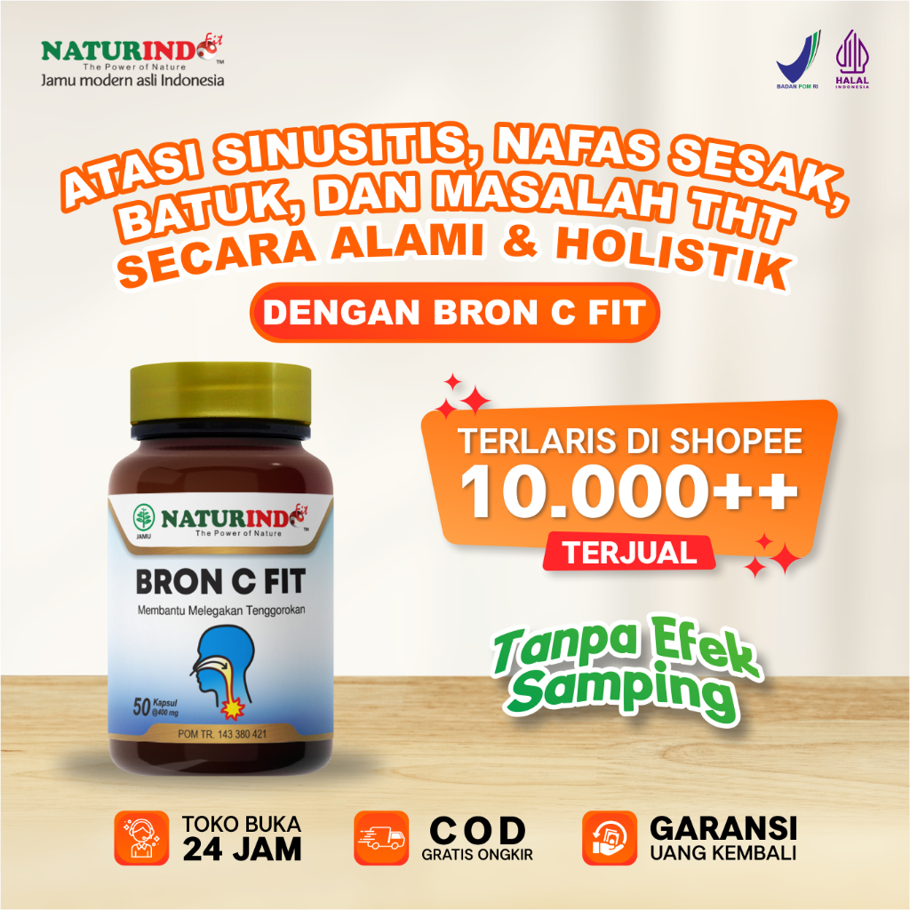 Obat Sinusitis Polip Mimisan Hidung Paling Ampuh Tanpa Operasi Herbal Sinusitis NATURINDO BRON C FIT