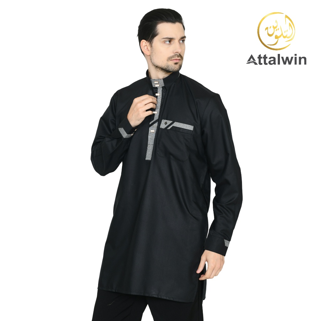 Attalwin - Gamis Koko Pria Atasan Tangan Panjang AD053-2