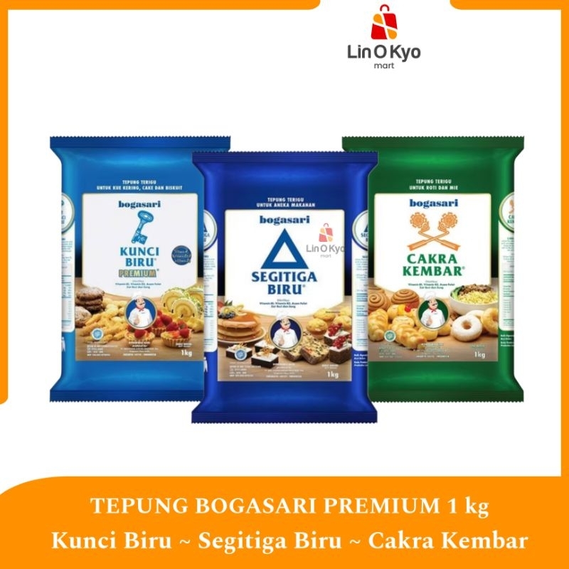 

Tepung Terigu SEGITIGA BIRU/KUNCI BIRU/CAKRA KEMBAR 1kg