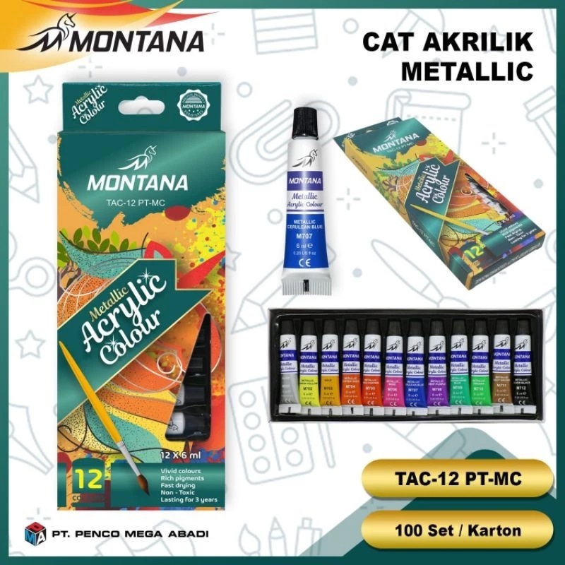 

Montana Akrilik Color 12 Warna/Cat Akrilil Montana TAC-12 PT