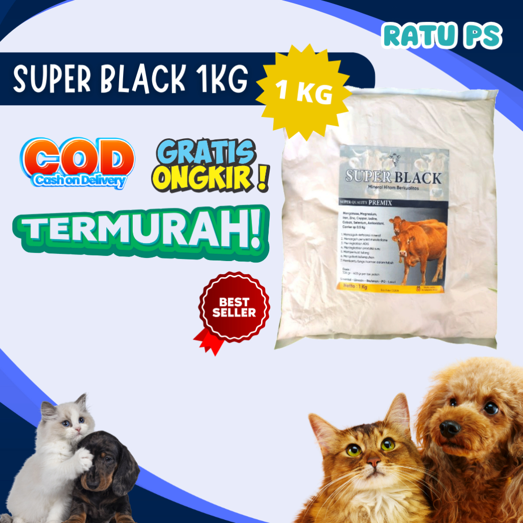 Super Black Ternak 1 Kg - Mineral Hitam Ternak - Mirip Salpro Mix - Super Black Ternak