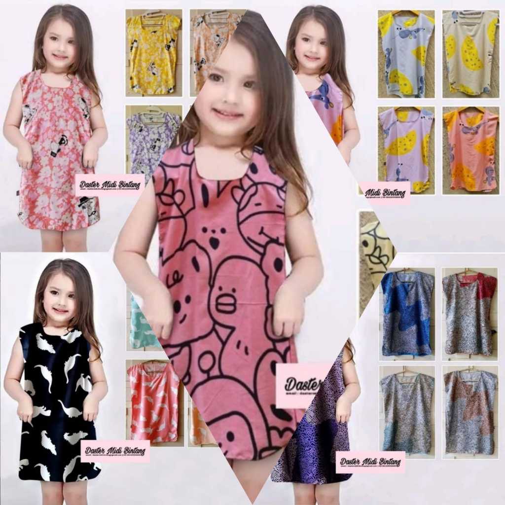 Daster Midi Anak Banez 3-4th GROSIR (TIDAK ECER KLIK 5X)