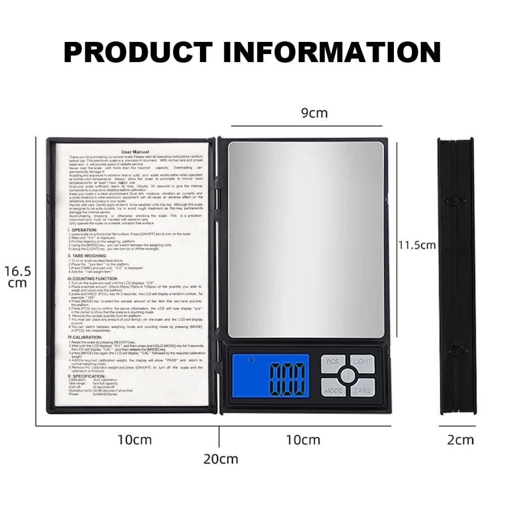 NOTEBOOK DIGITAL SCALE, TIMBANGAN NOTEBOOK, EMAS, KOIN, PERMATA, TIMBANGAN UNIK MEWAH 2 KG