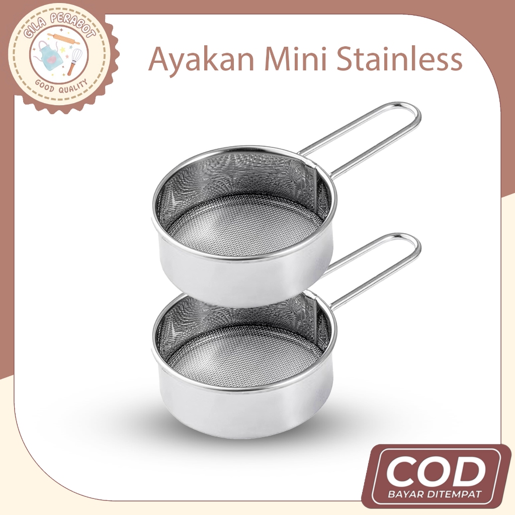 Ayakan Mini Stainless Steel Saringan Ayakan Tepung Minyak Susu Kopi Ayakan Tepung Mini Saringan