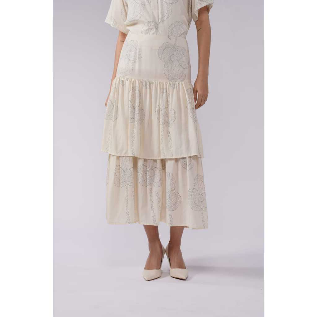 Calla The Label - Renne Layered Skirt - Milk