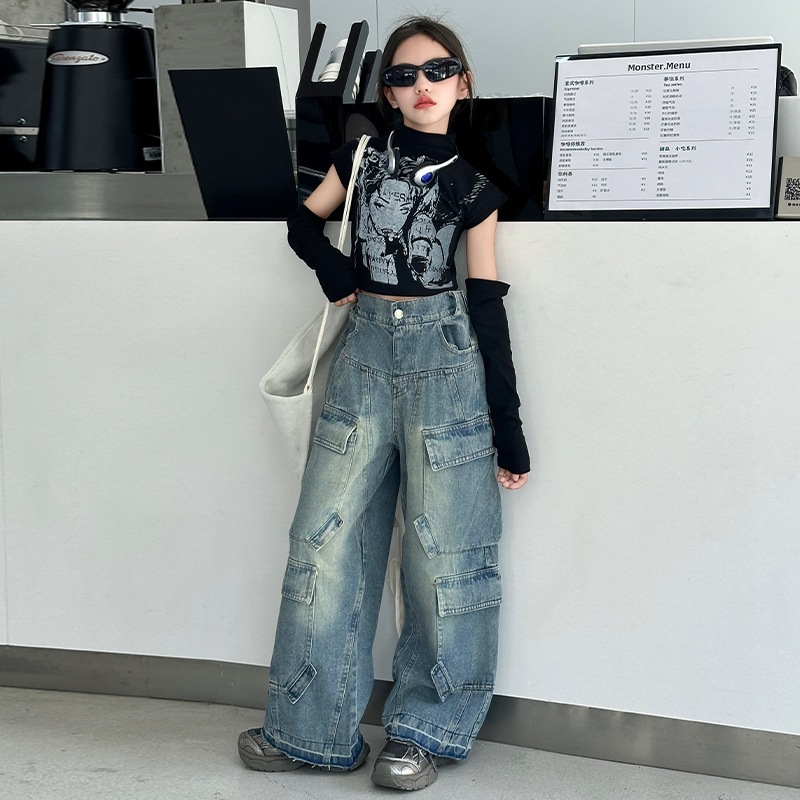 [GAYA GAYA] (INCLUDE SARUNG TANGAN) Setelan anak cewek 3IN1 ENRICA CARGO GIRLSET import fashion styl