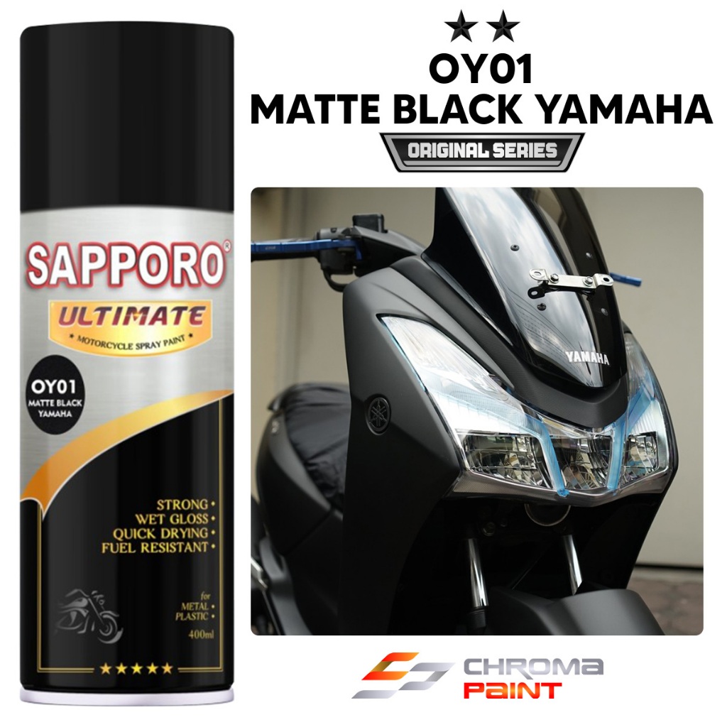 Cat Semprot Sapporo OY01 Matte Black Yamaha - Hitam Doff Yamaha Original 400ml