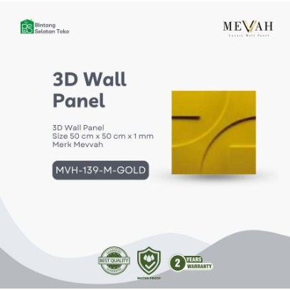 3D WALL PANEL MEVVAH/ WALL PANEL DINDING - MVH 008 M GOLD