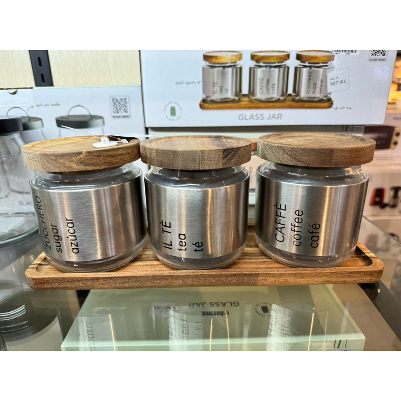 INFORMA CANISTER SET OF 3 TEMPAT GULA KOPI TEH FOOD GRADE,CUTLERY TEMPAT SENDOK, GARPU , PISAU,COOKI