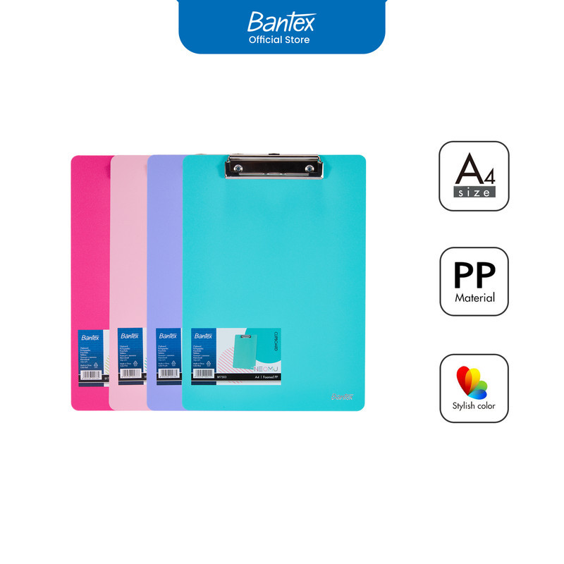 

Bantex Clipboard / Papan Jalan Ujian A4 Alas Menulis Bahan PP Warna Pastel # BF7503