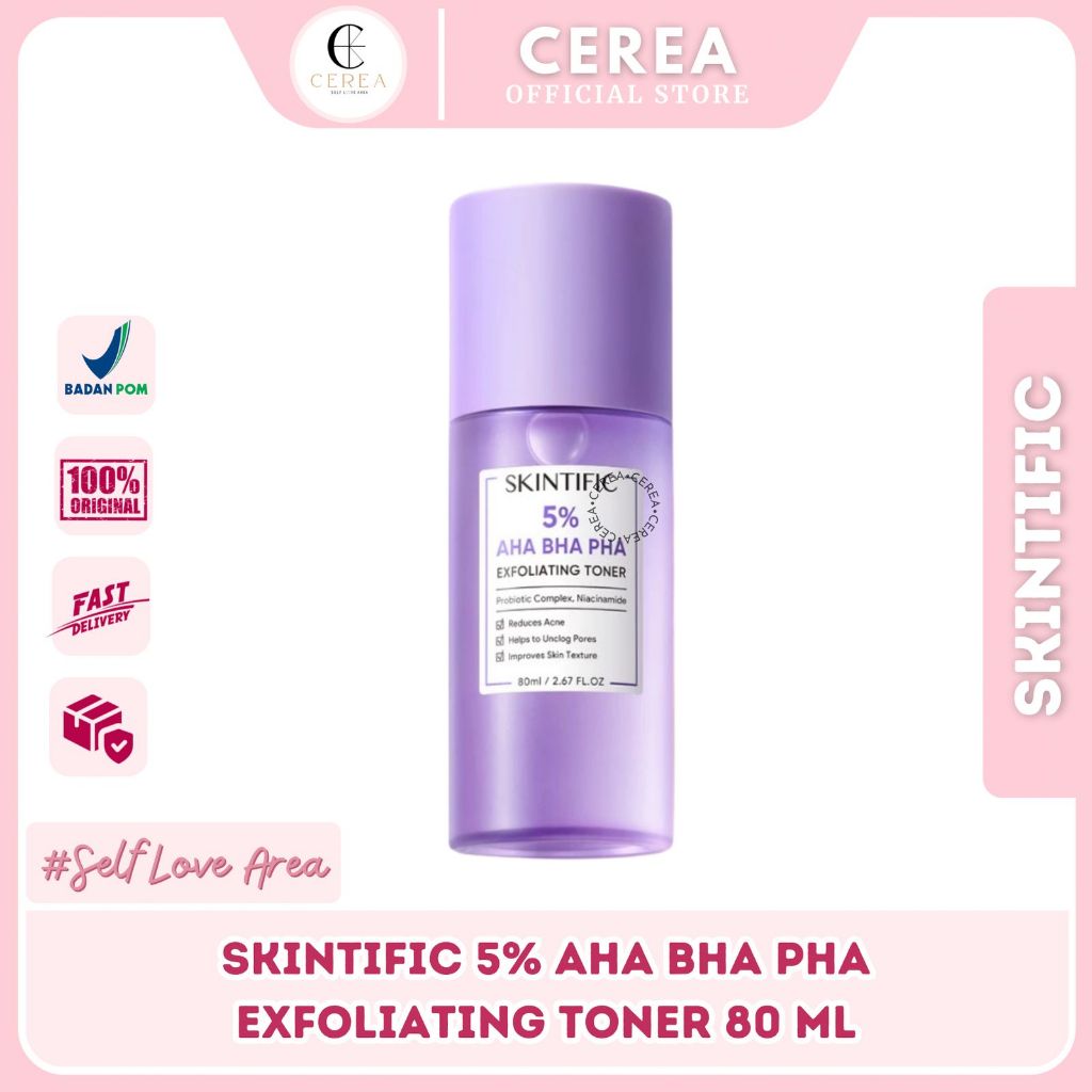 [BPOM] SKINTIFIC 5% Aha Bha Pha Exfoliating Toner 80 ml | Eksfoliasi Exfo Toner Wajah