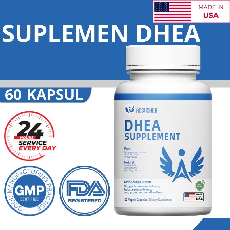 DHEA, membantu mengurangi stres, meningkatkan suasana hati, menjaga kesehatan tulang, 60 kapsul