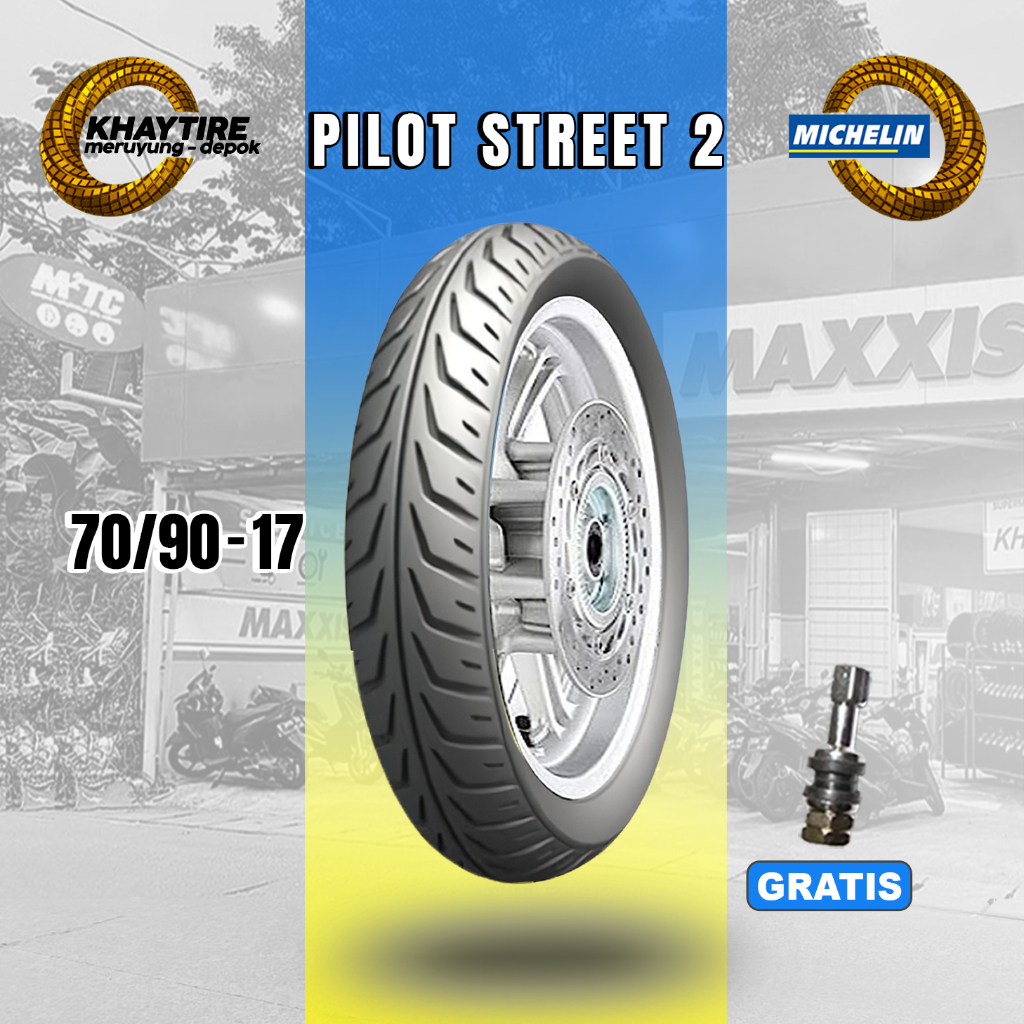 Ban Motor Bebek MICHELIN PILOT STREET 2 70/90 Ring 17 Tubeless