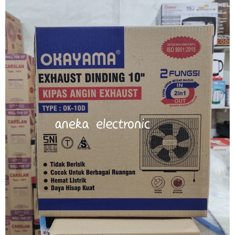 Exhaust Fan Tembok Okayama OK-8D/OK-10D/OK-12D Exhaust Fan 8inc/10inc/12inc